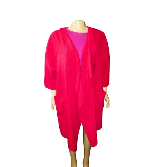 Lane Bryant Red Open-Front Duster Overpiece 22/24 - Picture 1 of 6